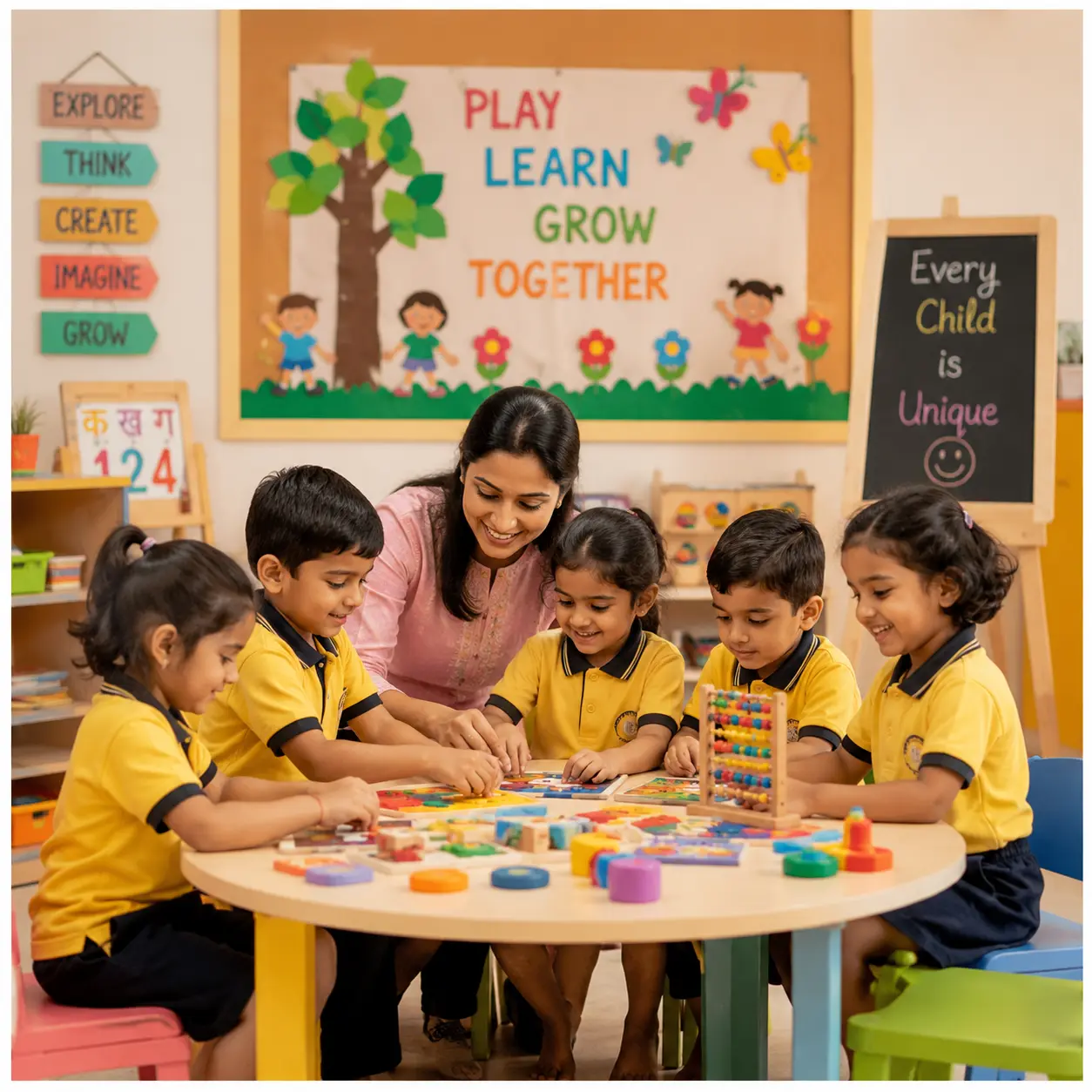 Preschool students participating in child-centric learning games